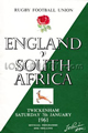 England v South Africa 1961 rugby  Programme